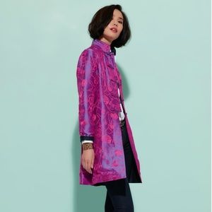 Shanghai Tang Silk 2 Tone Reversable  3/4 Jacket